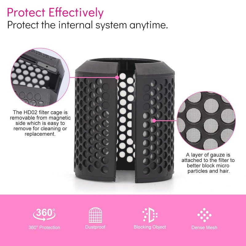 Magnetic Hair Dryer Filter Cover Replacement for Dyson Supersonic HD02 | Outer Strainer Filter Cage