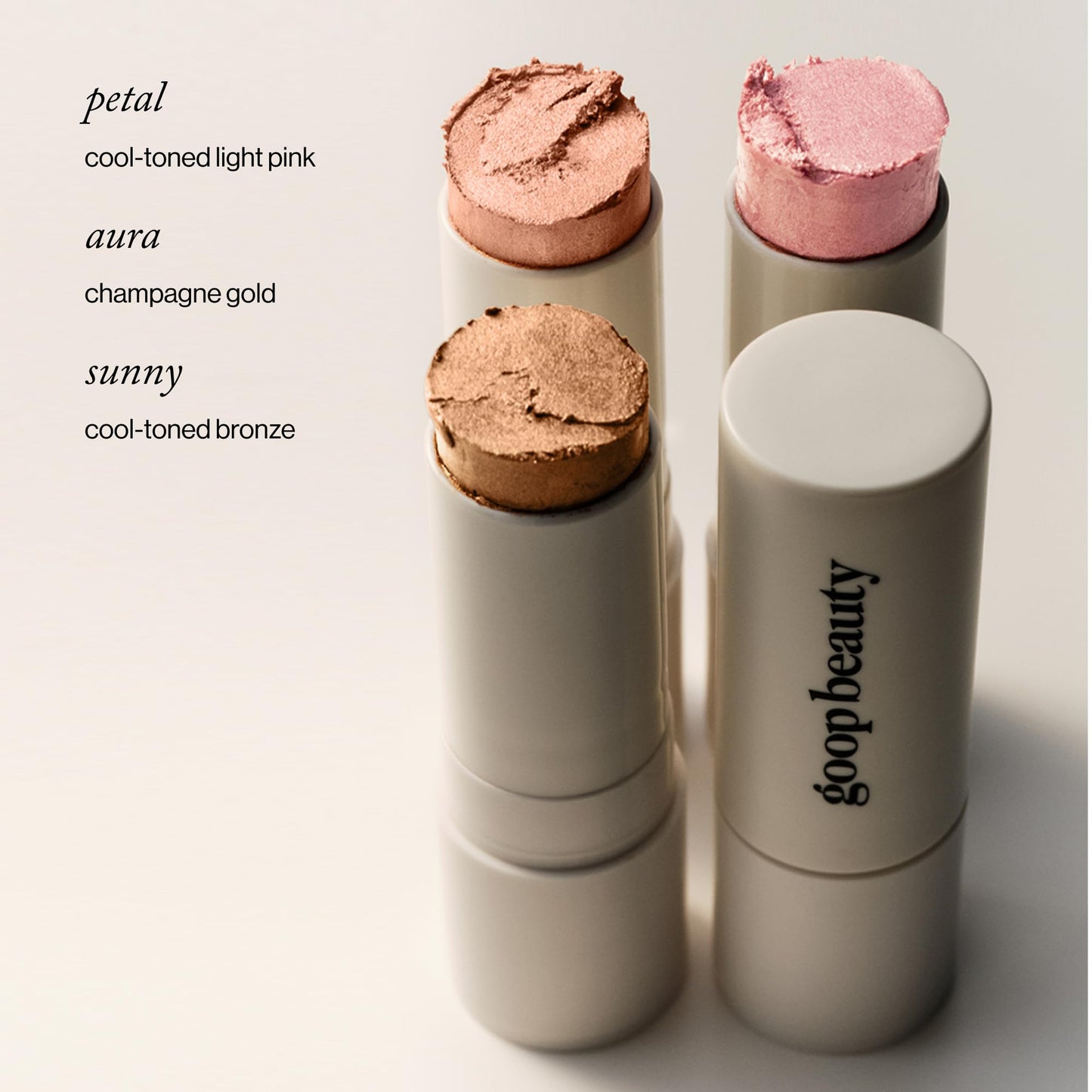goop Beauty Glow Skin Highlighter Stick | Multi-Use Highlighter with Pearlescent Glow | Amino Acid & Micropearl Blend | Makeup and Skincare | Aura: Champagne Gold | 0.28 oz