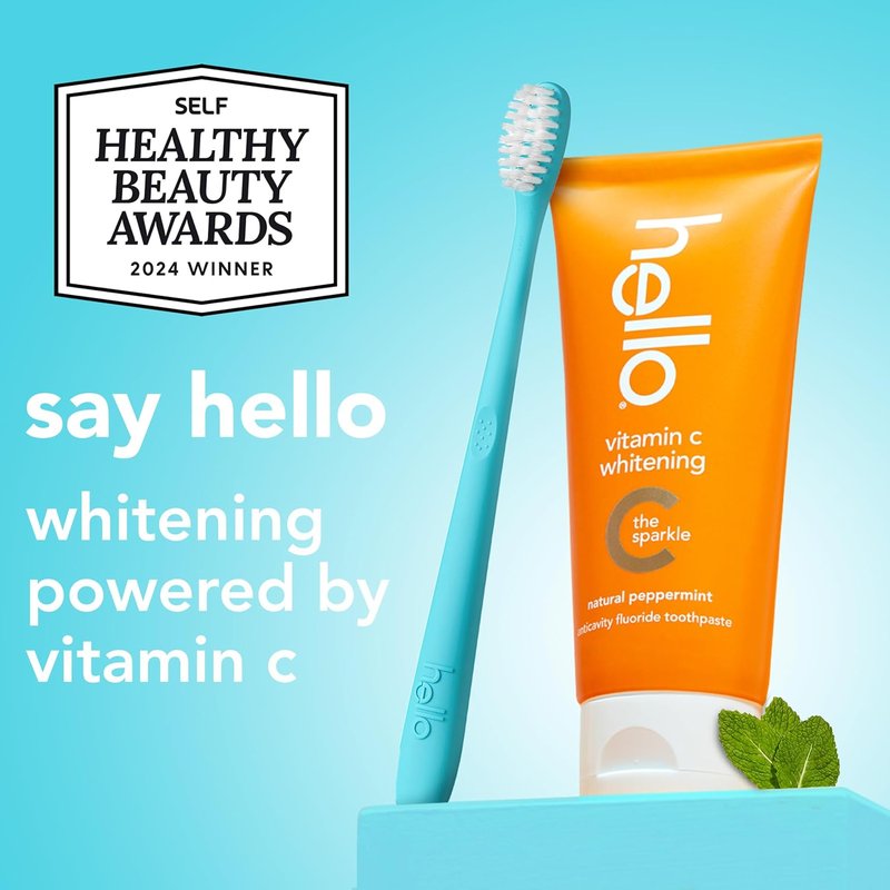 Vitamin C Whitening Toothpaste - SLS Free Fluoride Formula | Natural Peppermint, 2 Pack, 4 Oz Tubes