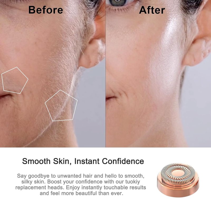 Flawless Facial Hair Remover Replacement Heads - Precision Blades for Gen 2 Hair Removal | Easy to Install