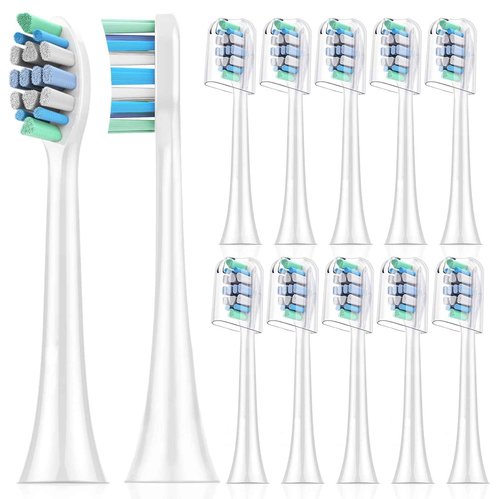 Replacement Toothbrush Heads for Philips Sonicare：12 Pack Soft Replacement Electric Brush Head Compatible with Phillips Sonicare Plaque Control Snap-on