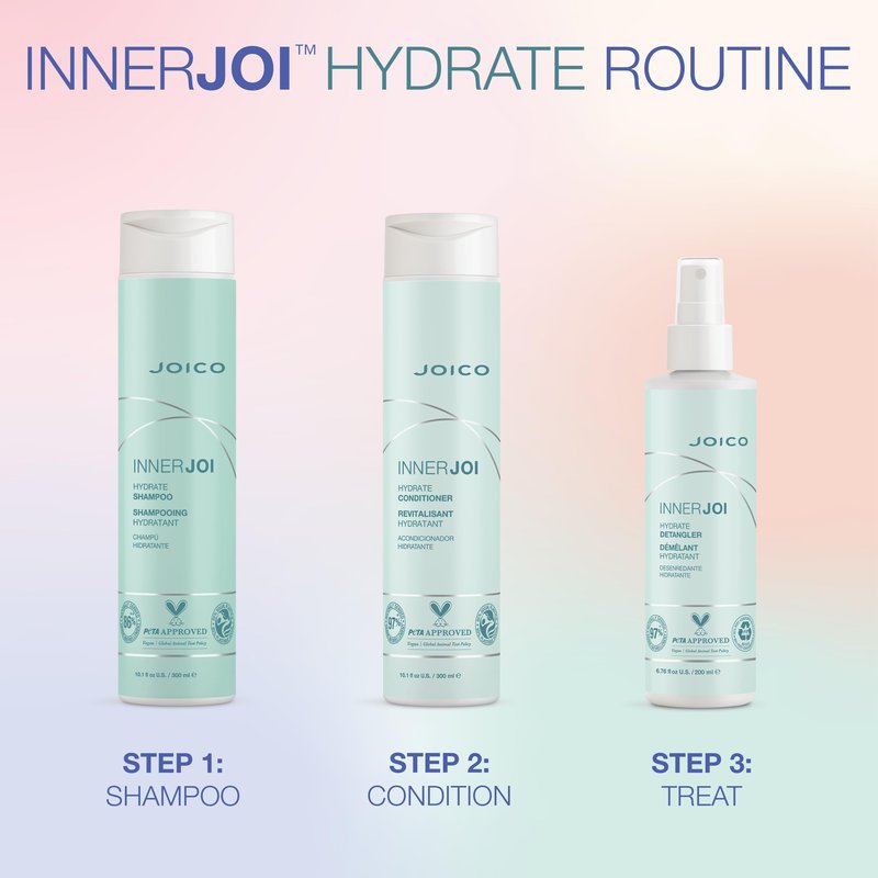 Joico InnerJoi Hydrate Shampoo | For Dry Hair & Scalp | Sulfate & Paraben Free | Naturally-Derived Vegan Formula | 10.1 Oz