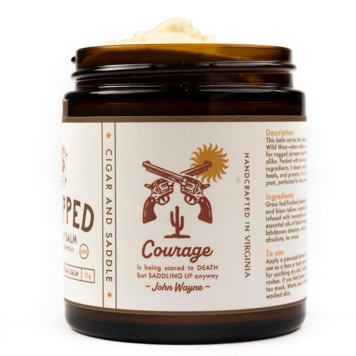 True Grit Tallow Salve | John Wayne Inspired Deep Moisture Balm for Sensitive Skin – Herb-Infused, Unscented – 2 oz