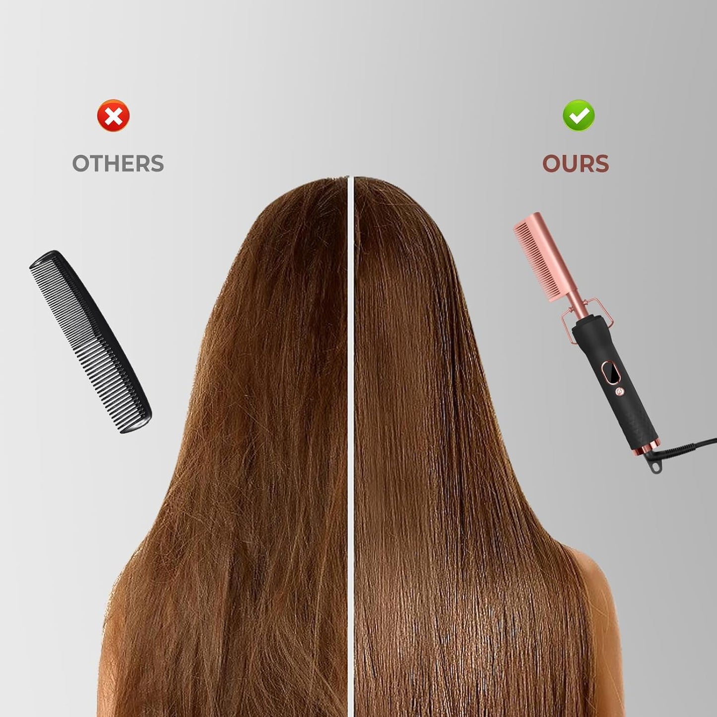 Heating Comb with 12 Temp Settings - 450°F Straightening & Curling Tool | 110-240V