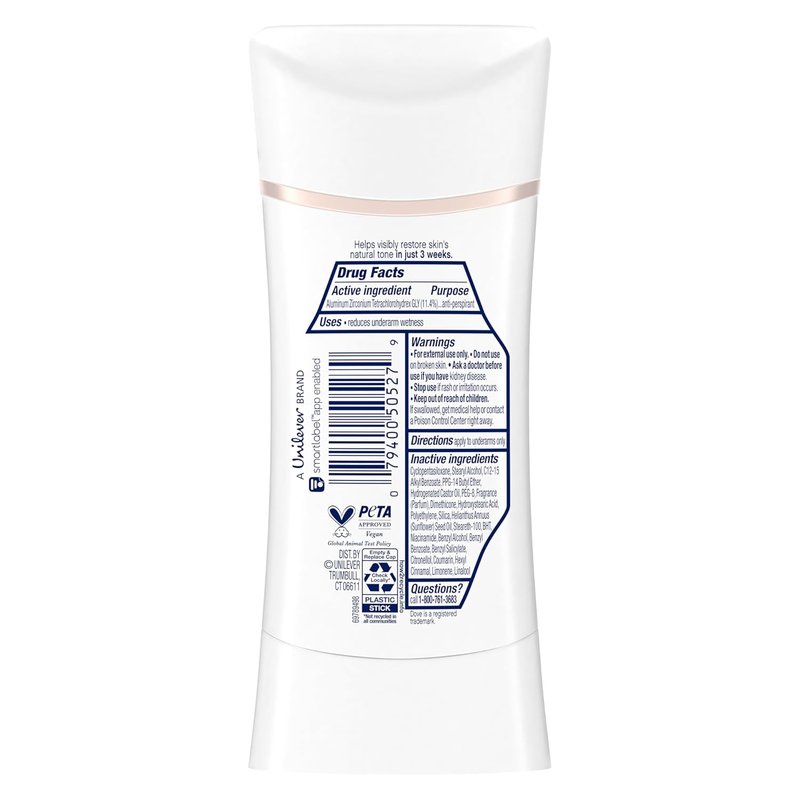Dove Antiperspirant Deodorant Stick - Even Tone Shea Butter & Vanilla | 48H Odor Protection, 3-Pack, 2.6 oz