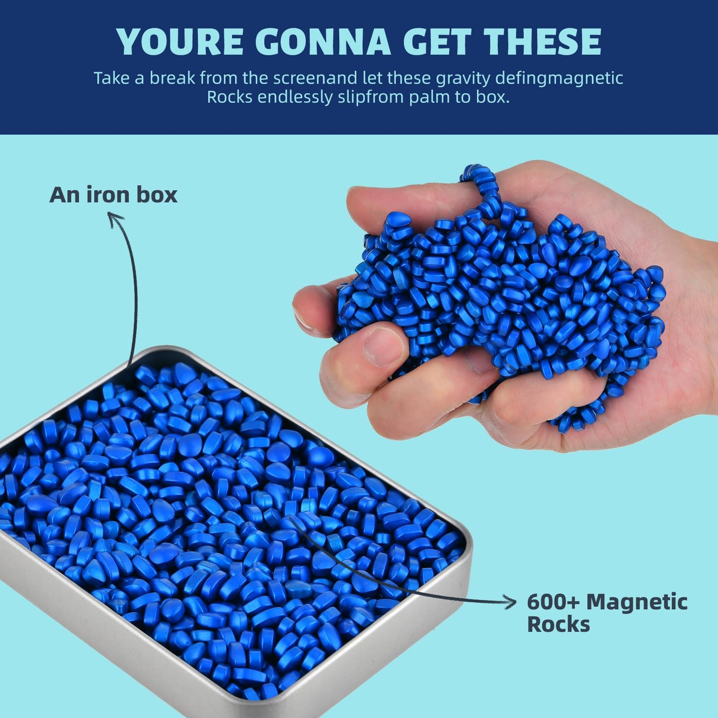 LCVUUK Magnetic Putty Rocks,Rose Red More Than 600 Weak Magnetic Smooth Ferrite Pebbles, Magnet Rock Desk Toys and Time-Killer for Adults