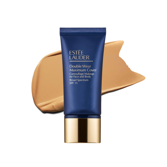 Estée Lauder Double Wear 24-Hour Maximum Cover Camouflage Foundation Makeup for Face and Body SPF 15 | Full Coverage | Tattoo Cover Up Makeup Waterproof, 1.0 Fl Oz,3W2 Cashew