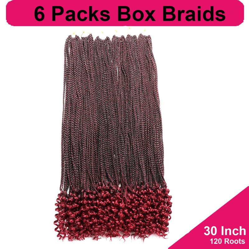 6 Packs 30 Inch Boho Goddess Box Braids Crochet Hair for Black Women (TBug#, 30 Inch (Pack of 6))