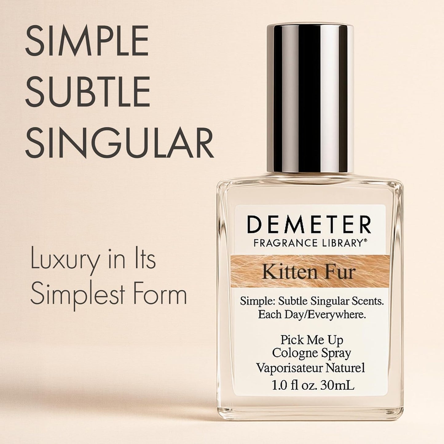 Natural Perfume Spray Cologne for Women & Men - Kitten Fur Scent, 1 oz