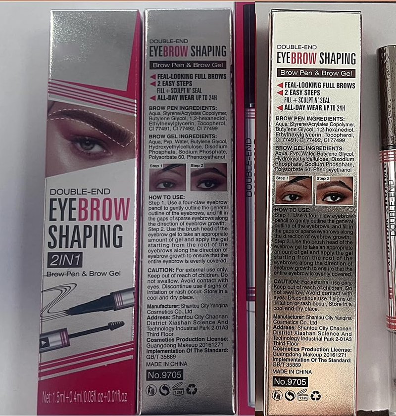2024 New 2-in-1 Eyebrow Pencil with Gel,Waterproof Magic Eyebrow Pencil,Dual-Ended 3D Microblading Eyebrow Pen with 4 Tip & Eyebrow Brush, Makeup Long-Lasting Eyebrow Pen for Women (Black)