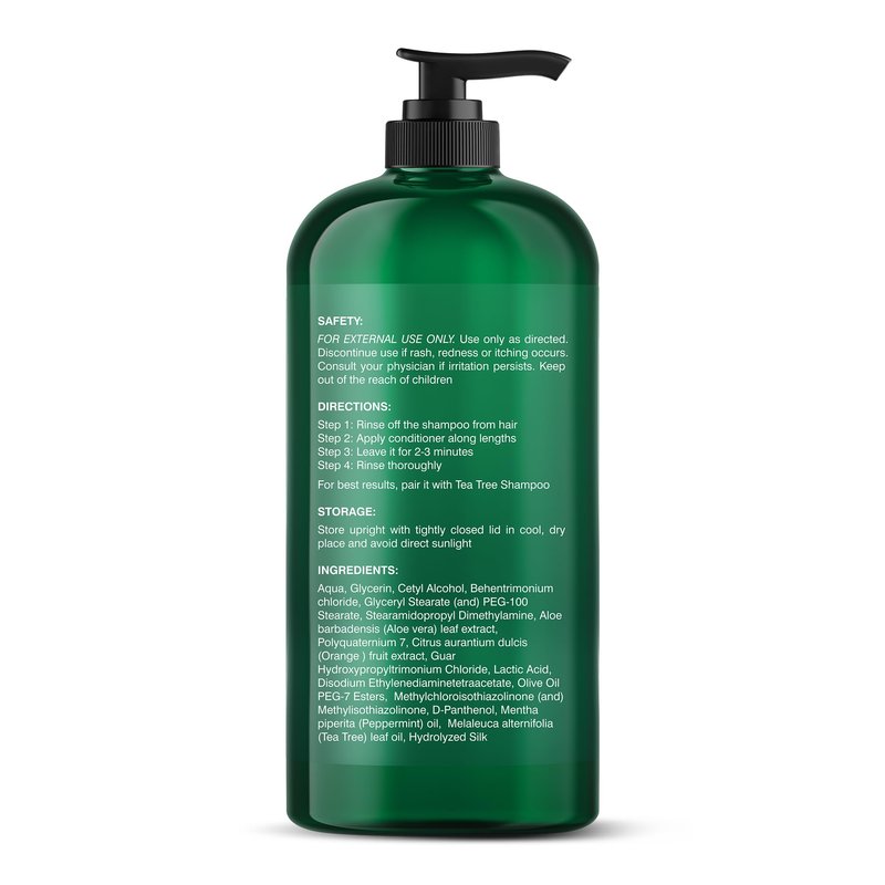 Botanic Hearth Tea Tree Conditioner | For All Hair Types | Fights Dandruff & Dry Scalp | With Vitamin C, Peppermint Oil, Rosemary & Lavender Oil | Sulphate & Paraben Free | 16 Fl Oz
