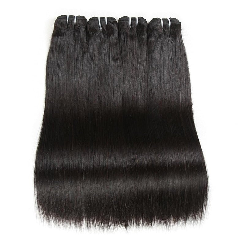 Afrodiva Straight 3 Bundles Human Hair 14 16 18 Inch 100% Unprocessed Brazilian Virgin Human Hair Bundles Double Weft Weave Bundles Straight Hair 70g/Bundle Hair Natural Color