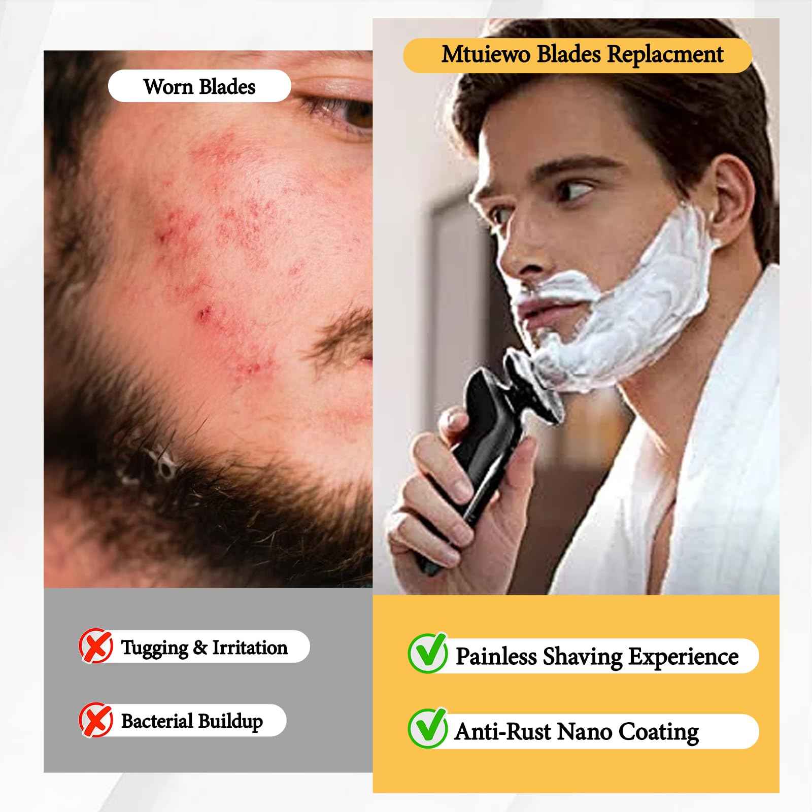 8 Pack SH50 Replacement Heads for Philips Norelco Series 5000, Replacment for Norelco Replacement Blades, Fit for Electric Shaver S5210 S5380 (8 Blades & 4 Brushes)