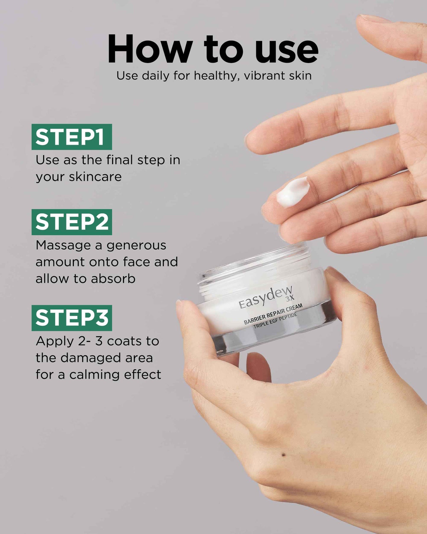 EASYDEW Barrier Repair Cream - Intense Hydration and Skin Barrier Restoration Face Moisturizer for Damaged and Irritated Skin with Cica, Hyluronic Acid, Collagen, 1.01 fl.oz.