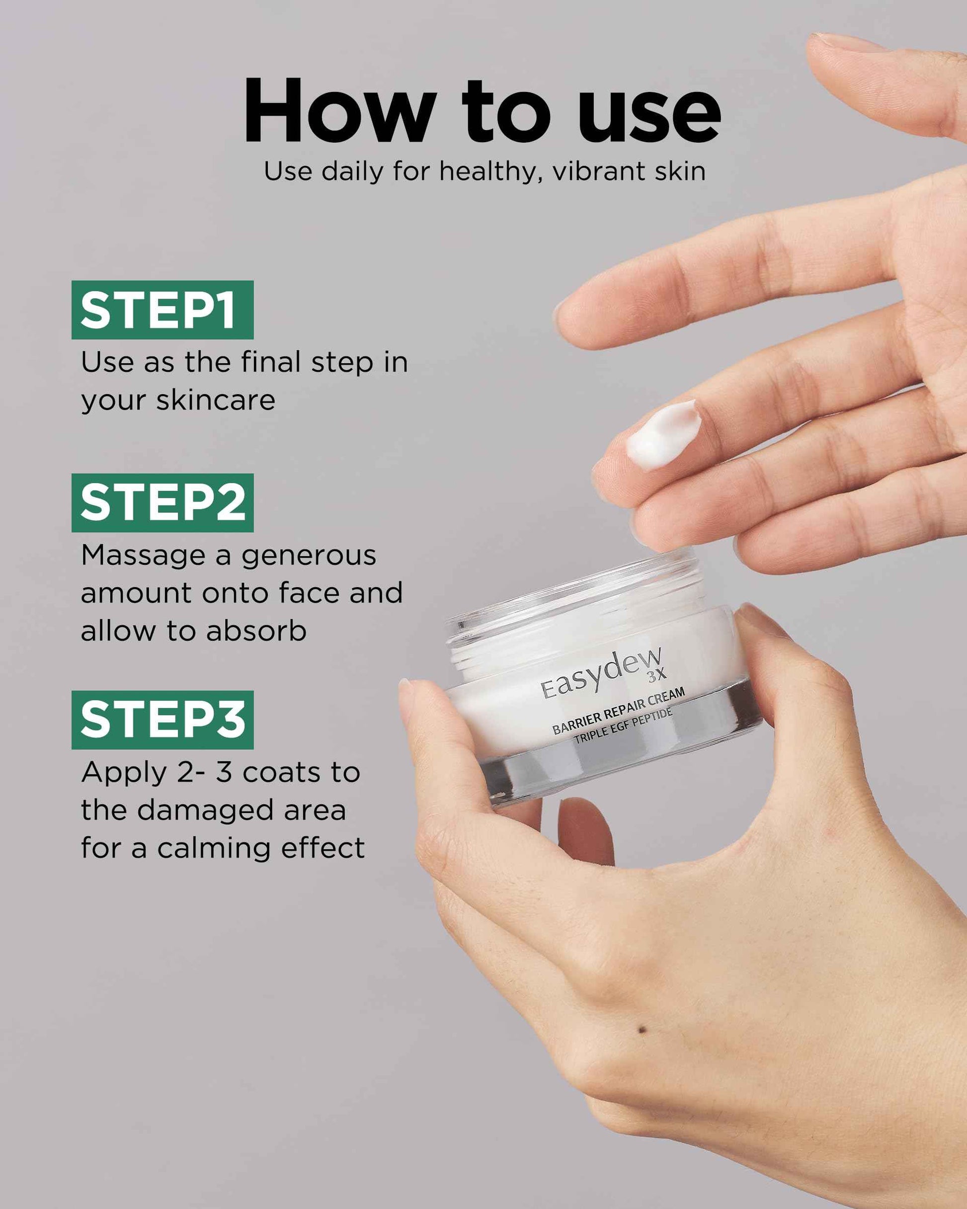 EASYDEW Barrier Repair Cream - Intense Hydration and Skin Barrier Restoration Face Moisturizer for Damaged and Irritated Skin with Cica, Hyluronic Acid, Collagen, 1.01 fl.oz.