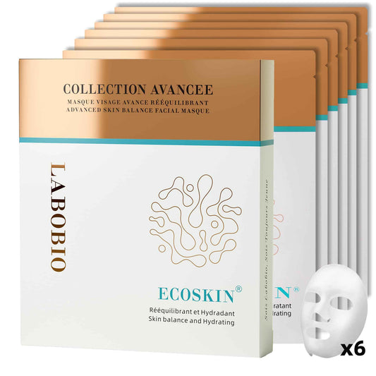 LABOBIO Ecoskin® Advanced Rebalancing Face Mask – 6x20ml | Microbiome-Friendly Face Mask with Prebiotics & Probiotics | Hydrating & Soothing Treatment for All Skin Types