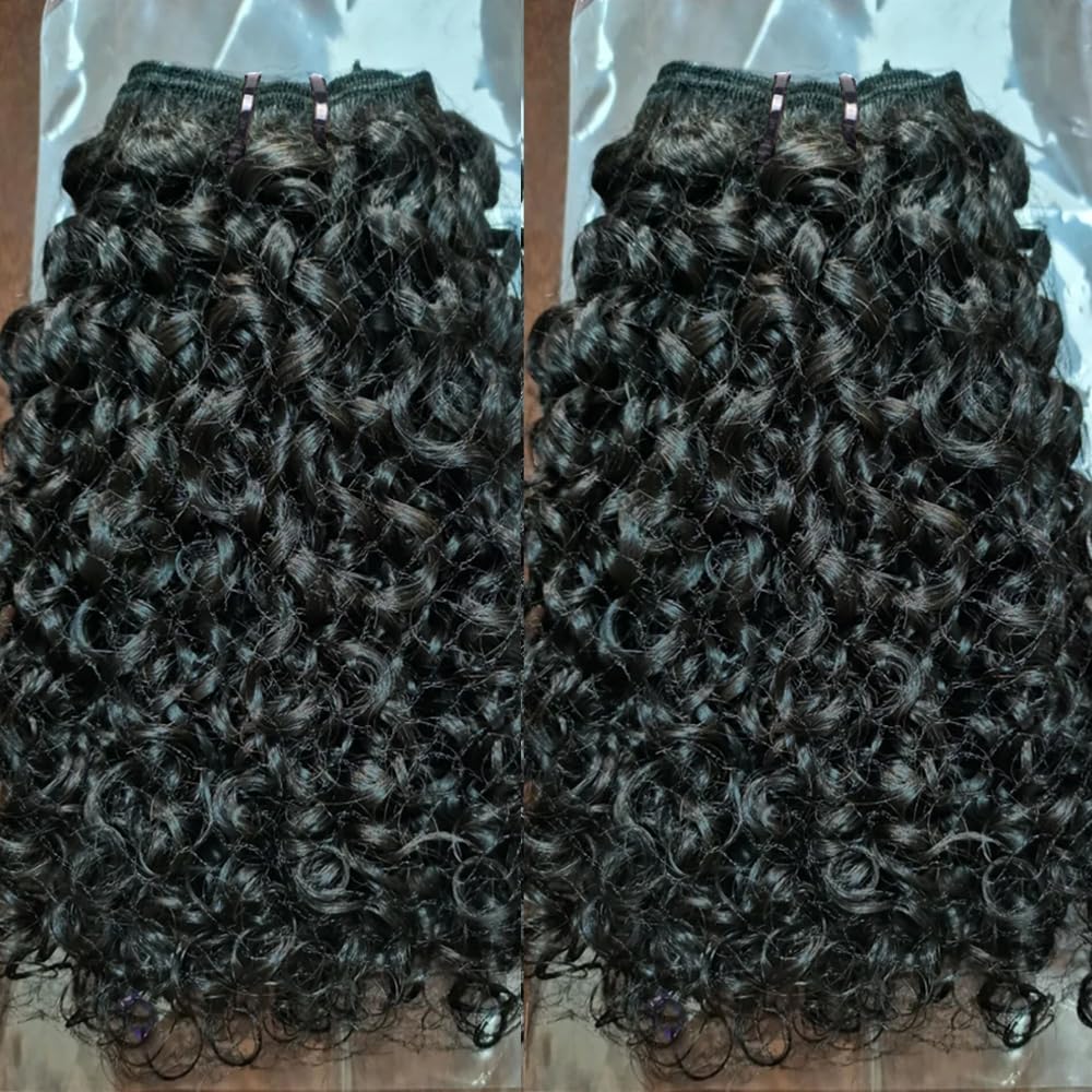JYZ 16A Double Weft Pixie Bouncy Curly Human Hair Bundles 18 Inch 1 Bundle Burmese Curly Human Hair Bundles 3C4A 100% Unprocessed Brazilian Virgin Hair Extensions Quick Weave Extensions Natural Color