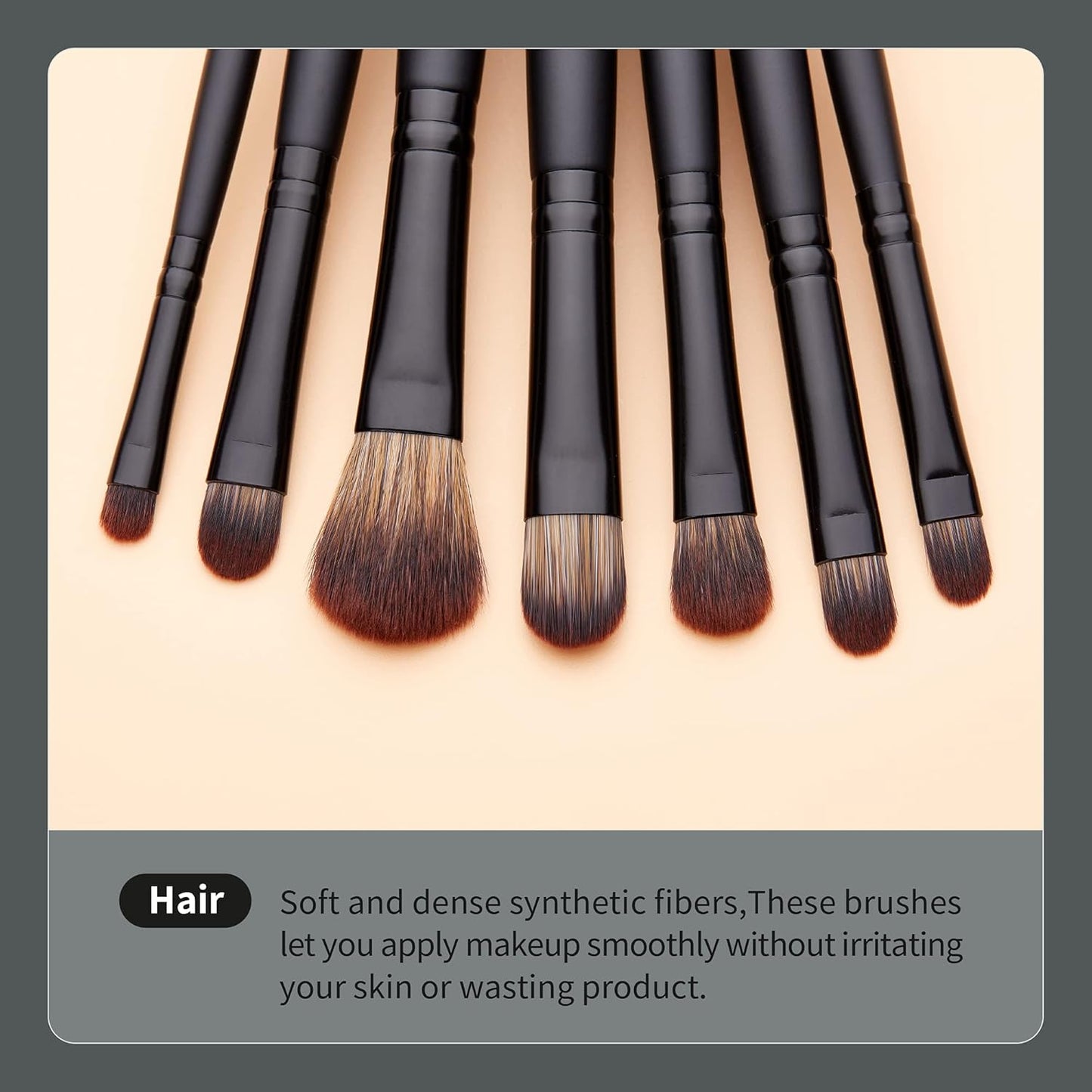 Jessup Eye Brushes Set - Vegan Makeup Brushes for Concealer, Eyeshadow & Eyeliner | 16-Piece Black Set