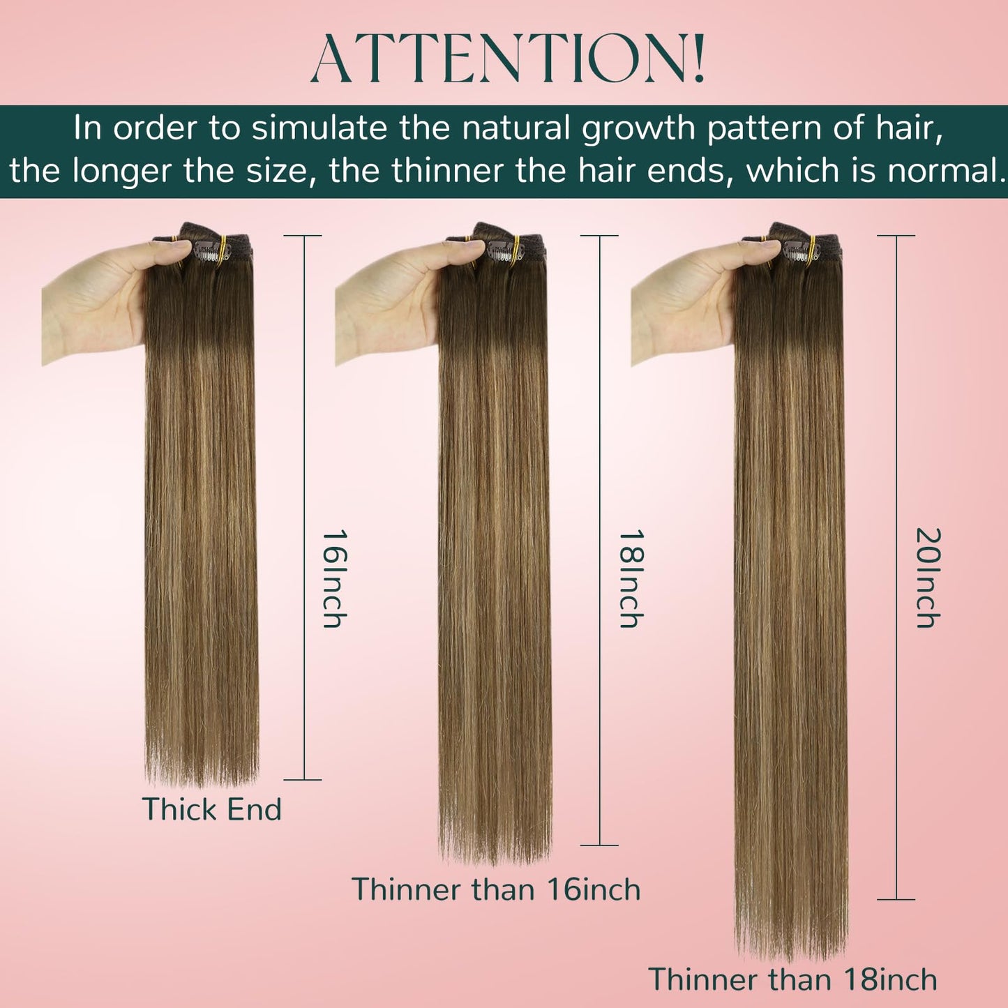 Easyouth Clip in Hair Extensions Human Hair Balayage, Remy Hair Clip in Extensions Ombre, Medium Brown Fading to Caramel Blonde, Real Hair Extension Clip in Human Hair for Beginners, 14In 85g 7pcs