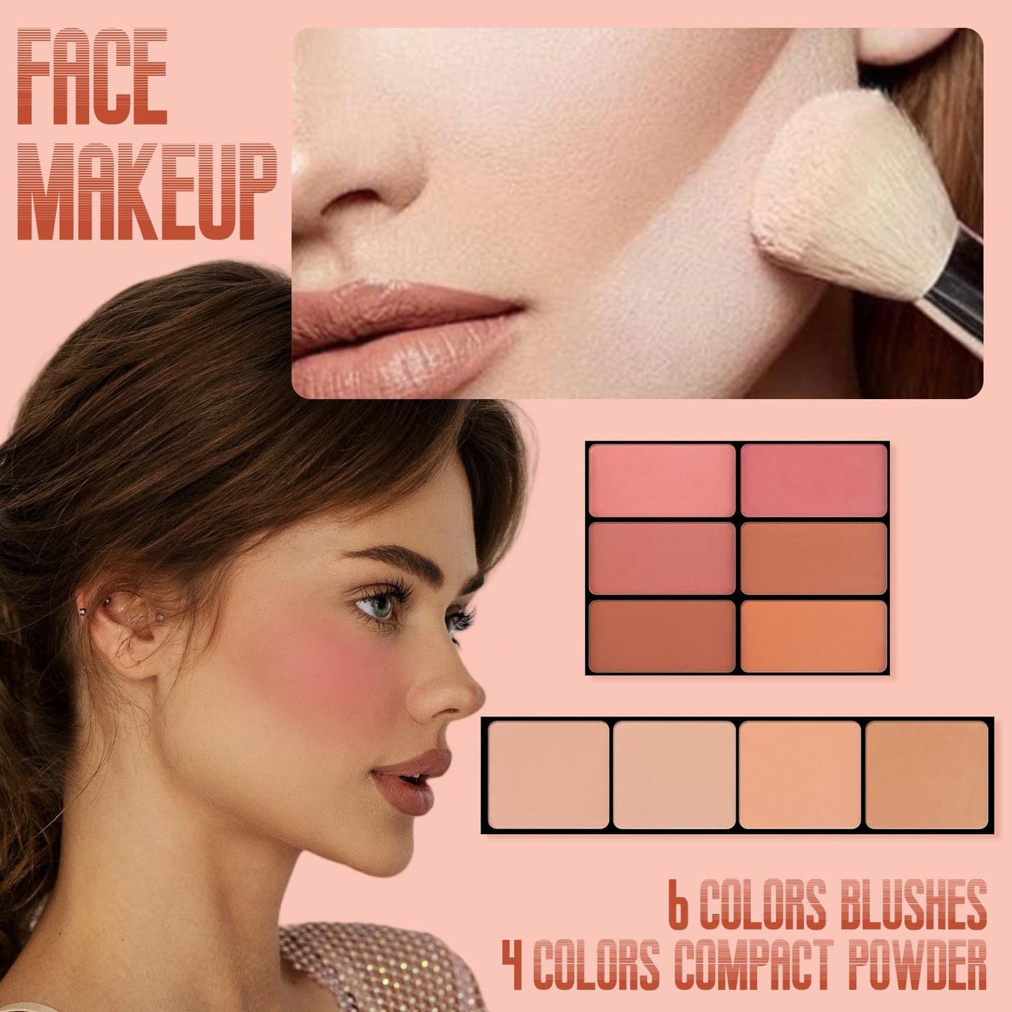 Joyeee All-in-One Makeup Gift Set Carry All Makeup Kit Women Full Kit With Makeup Bag Concealer Lipgloss Lipstick Blush Foundation Face Powder Eyeshadow Palette Cosmetic Palette #8