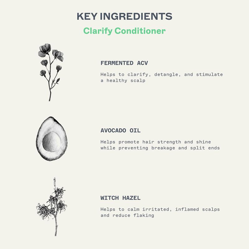 JOOY Clarify Conditioner - Weightless Hydration for All Hair Types | Soothes Scalp & Reduces Flakiness, 11.8 fl oz