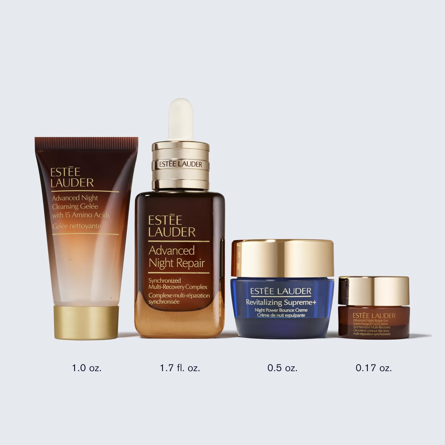 Estée Lauder Advanced Night Repair 4-Piece Holiday Skincare Gift Set | The Lift + Glow Routine | Includes Full-Size Face Serum 1.7 Fl Oz + Cleanser 1 Ounce, Eye Cream 0.17 Ounce, Moisturizer 0.5 Ounce
