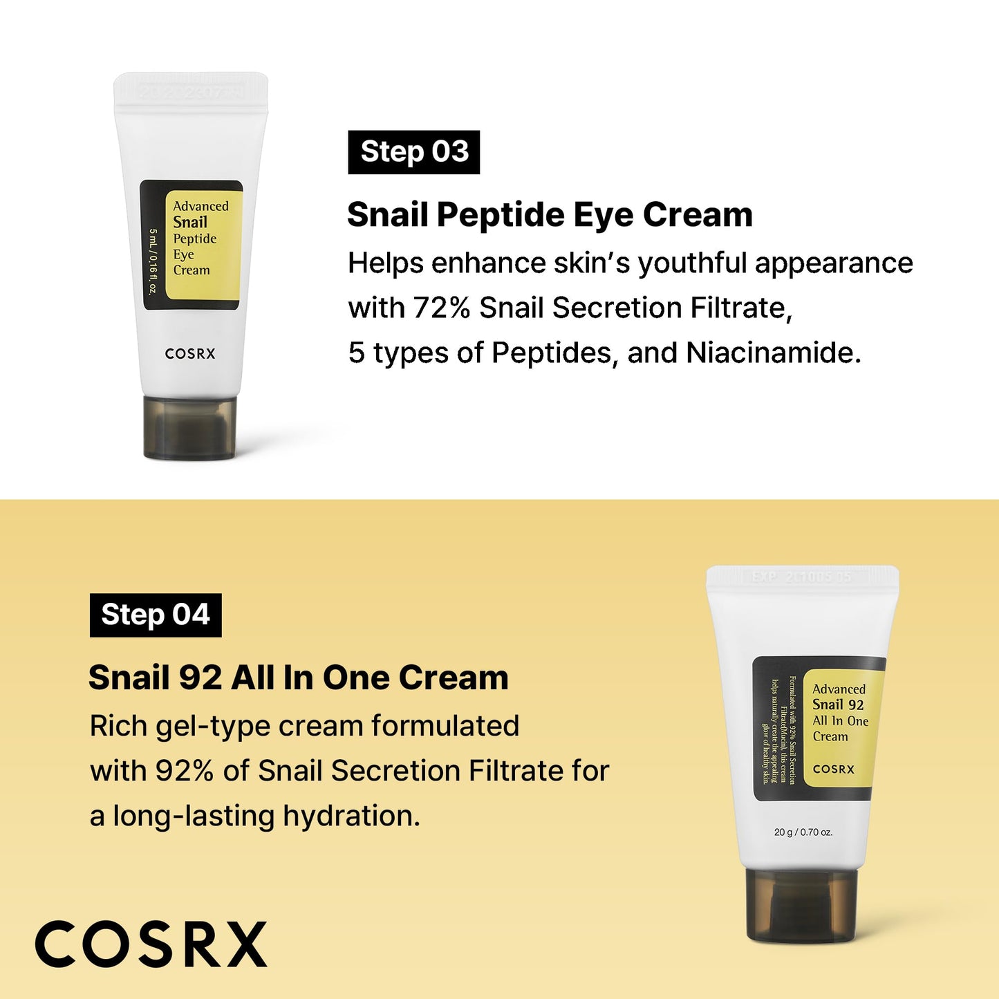 COSRX All About Snail Mucin Korean Skin Care Set, Mini Travel Essentials, Travel Size Gift Set with Snail Mucin Face Wash, Serum, Moisturizer & Eye Cream, Rejuvenating Kit, Mothers Day Gifts for Mom
