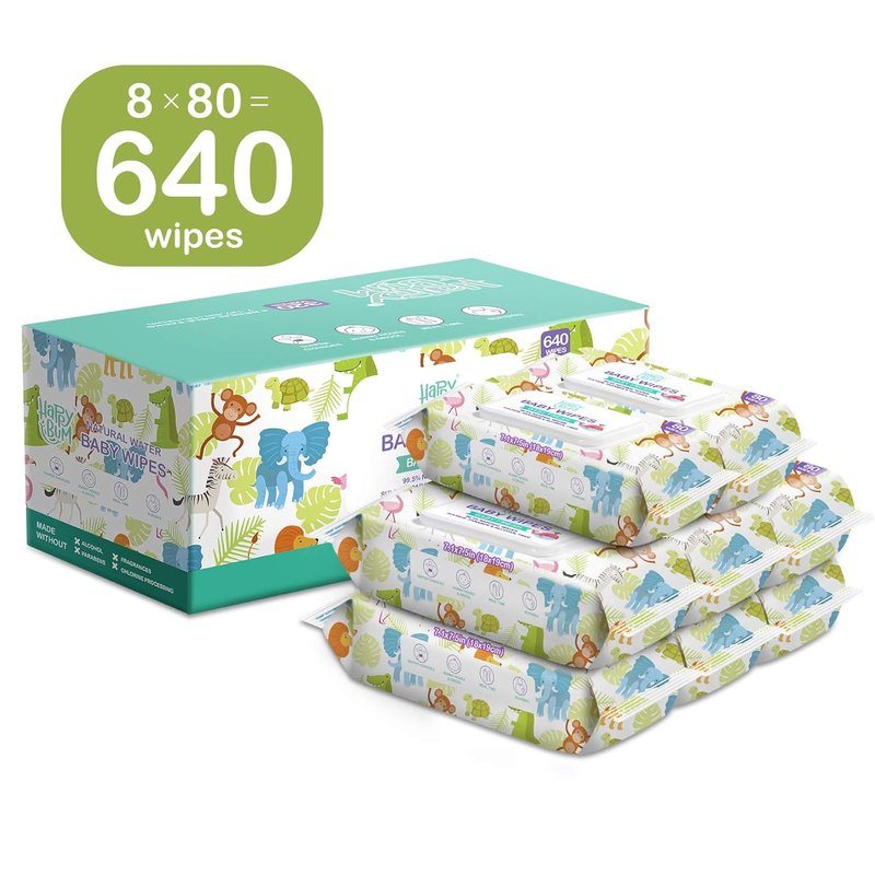Unscented Baby Wipes - Gentle & Hypoallergenic | 8 Packs, 640 Count