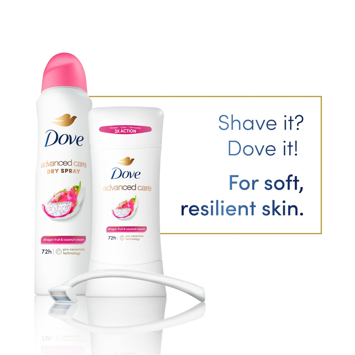 Dove Advanced Care Antiperspirant Deodorant for Women Dragon Fruit & Coconut Cream 3 pack 72 hour sweat and odor protection 2.6 oz