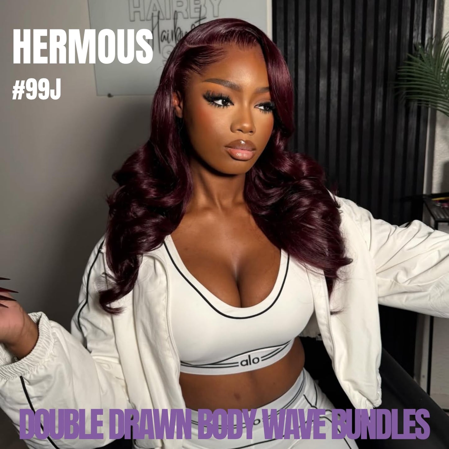 HERMOUS 13A Double Drawn 99J Dark Burgundy Human Hair Bundles Body Wave, Double Lifespan Than Regular Bundle Keep Silky & Soft After Washes Colored #99J Wine Single Bundles Raw Hair Quick Weave 10 IN