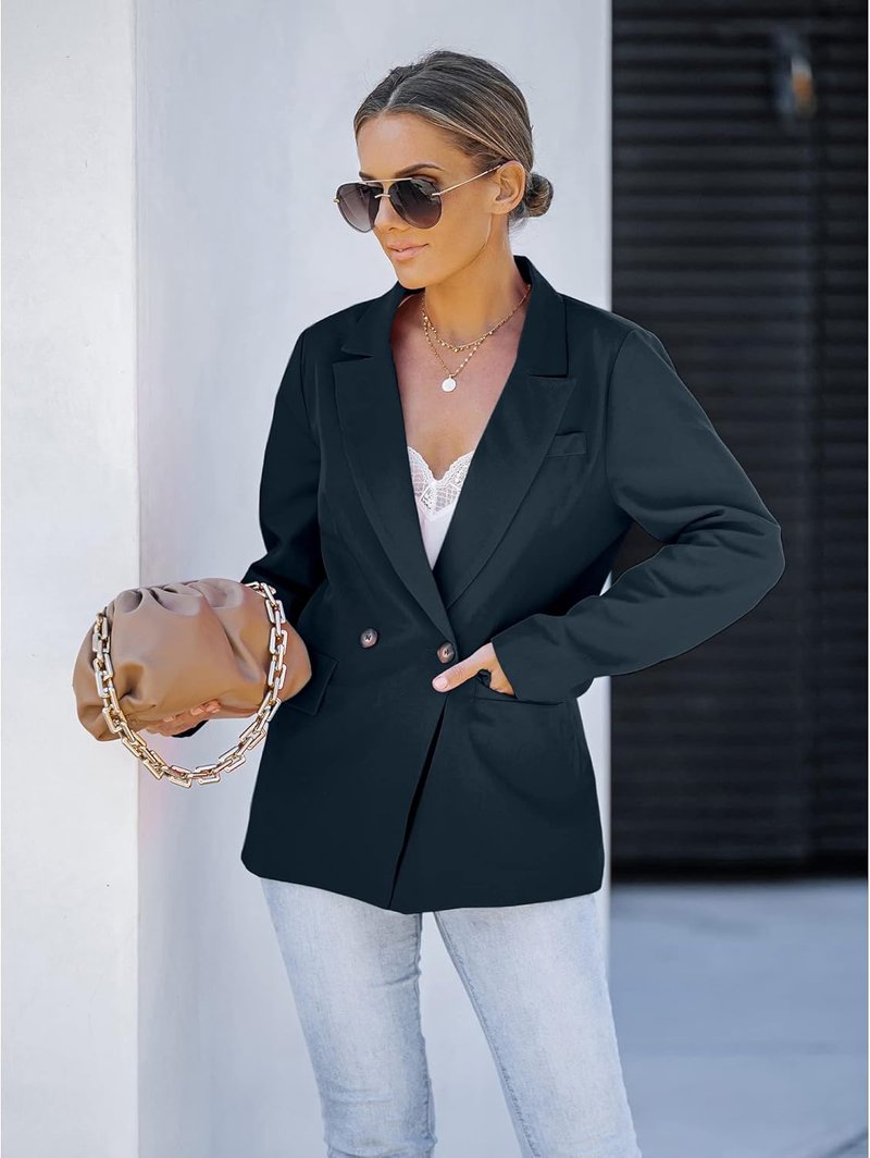 Luvamia Blazer Jackets for Women - Stylish Long Sleeve Office Wear | Casual Business Outfits
