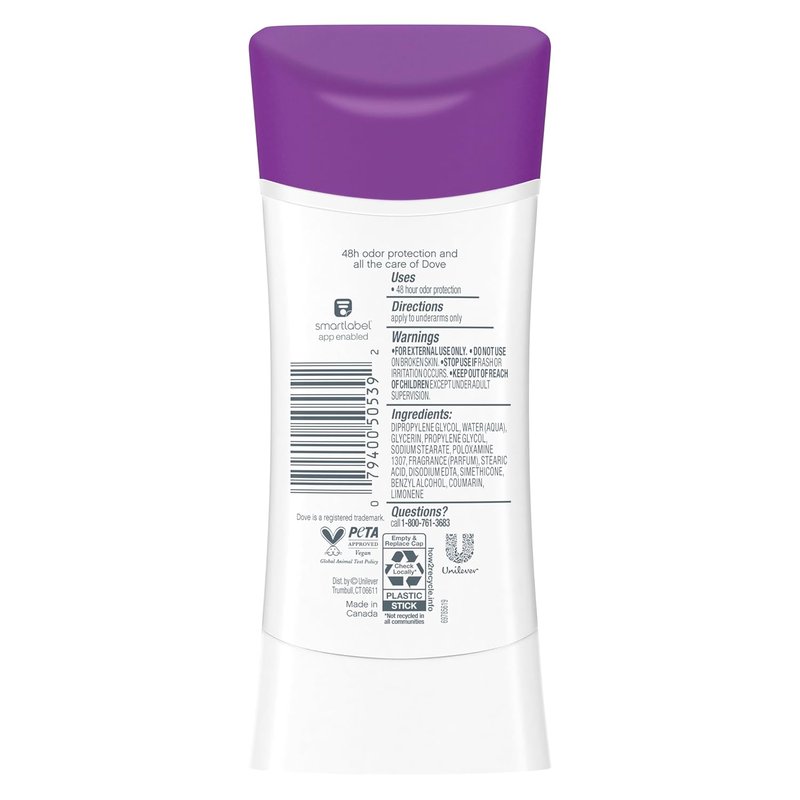 Dove Teens Deodorant Stick - Vanilla Cupcake Scent | 48-Hour Aluminum-Free Protection | 2.6 oz (4 Count)