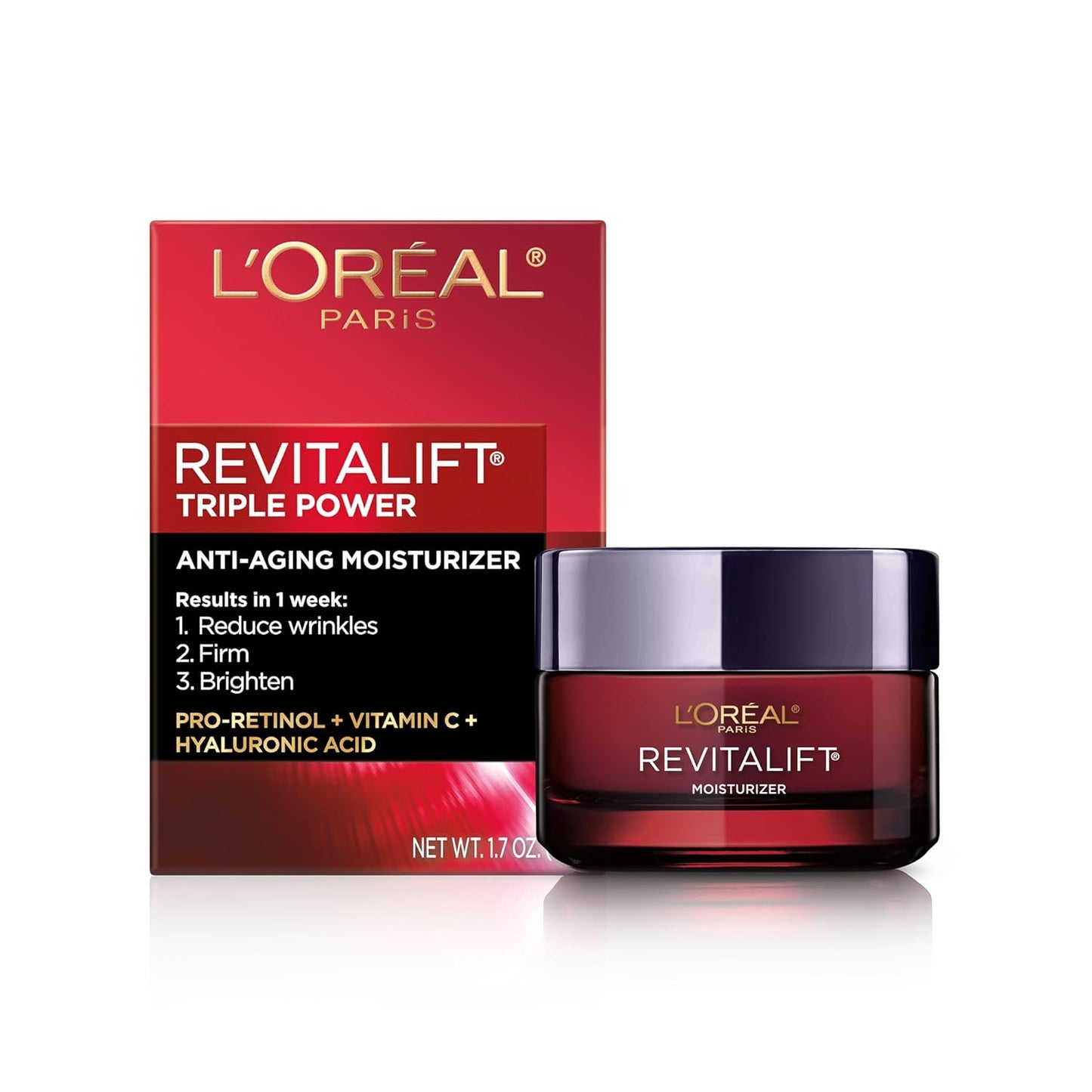 L'Oreal Paris Revitalift Anti-Aging Face Moisturizer - Pro Retinol & Hyaluronic Acid | 1.7 Oz