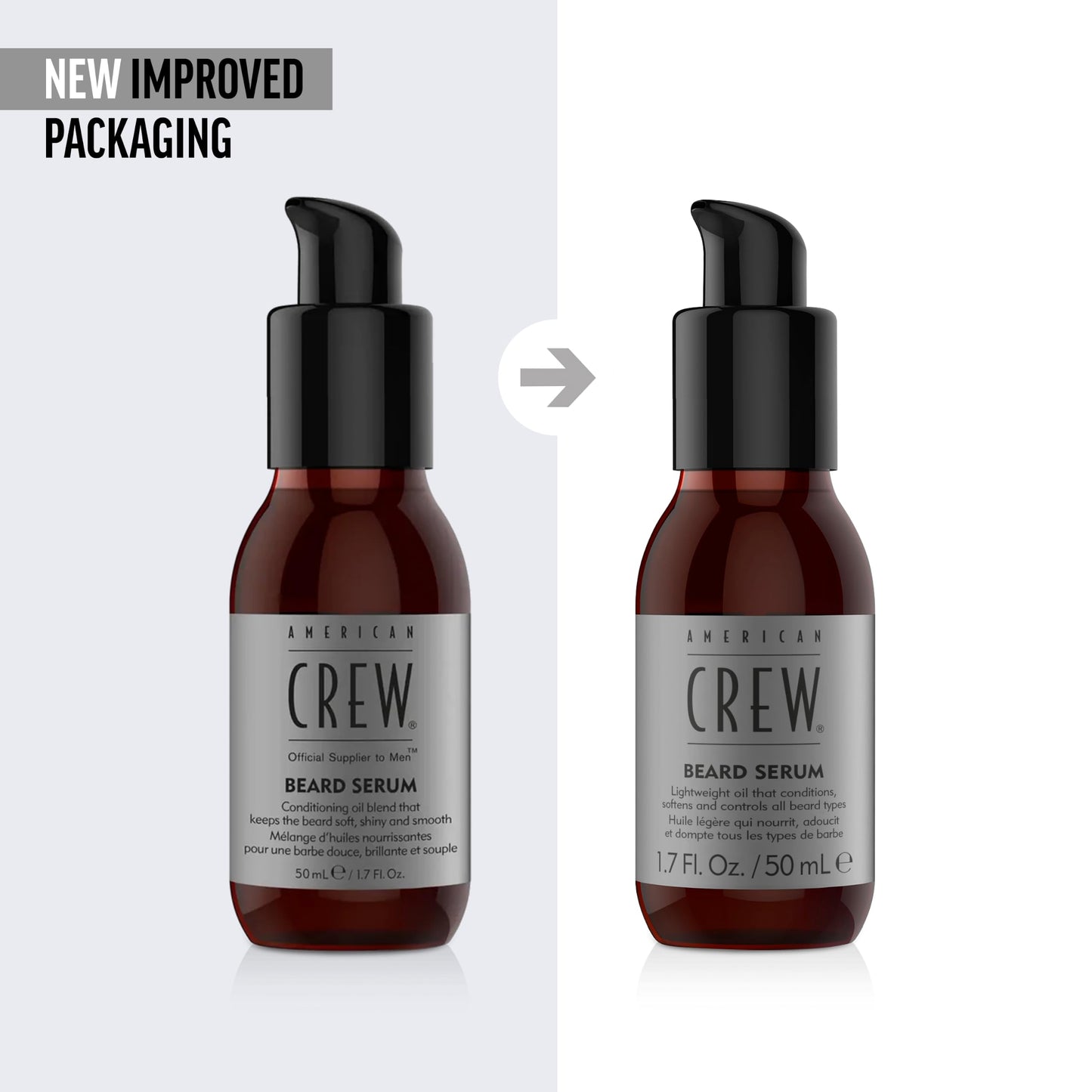 American Crew Men's Beard Serum, Conditioning Oil Blend for Softness & Shine, Nourishing & Smoothing, 1.7 Fl Oz