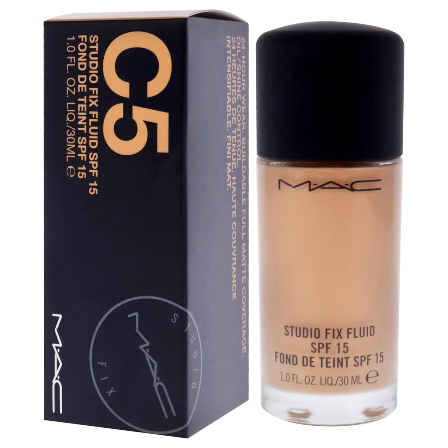 MAC Studio Fix Fluid Foundation SPF 15 - C5 Shade | 1 oz Long-Lasting Coverage