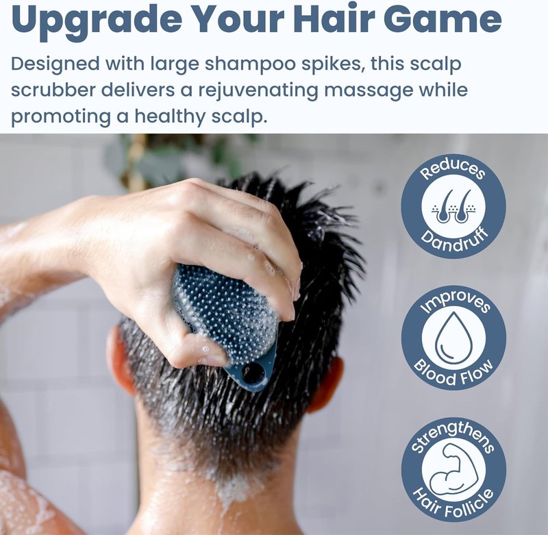 Premium Antimicrobial Scalp and Body Scrubber - Exfoliating Face & Scalp Tool | 2-Pack, Made in The USA