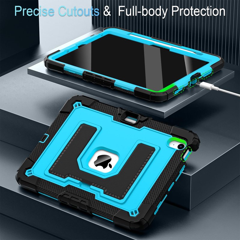 WESOROL CASE for iPad Air 11 Inch M4/M3/M2 (2026/2025/2024) iPad Air 5th/4th Generation Case 10.9 Inch (2022/2020),Military Grade Shockproof iPad Case Air 11 Inch with Pencil Holder, Black Blue