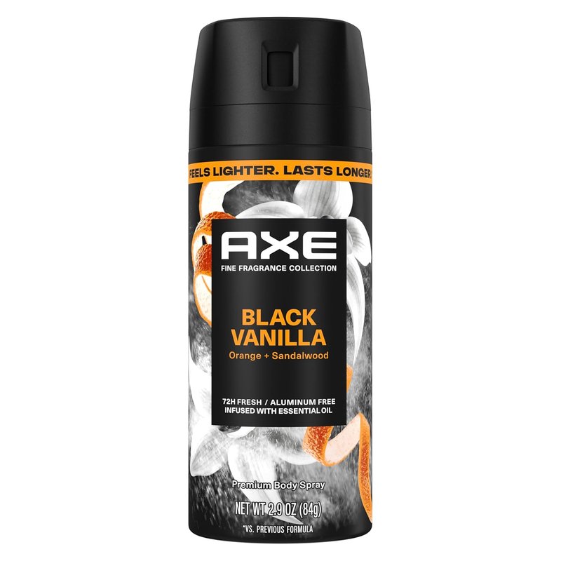 Axe Body Spray - Black Vanilla Fine Fragrance | Aluminum-Free, 72-Hour Freshness, 2.9 oz