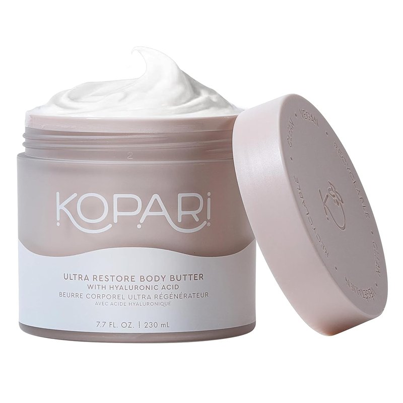 Kopari Ultra Restore Body Butter - Whipped Formula with Hyaluronic Acid & Mango Seed Butter | 7.7 oz Coconut Moisturizer