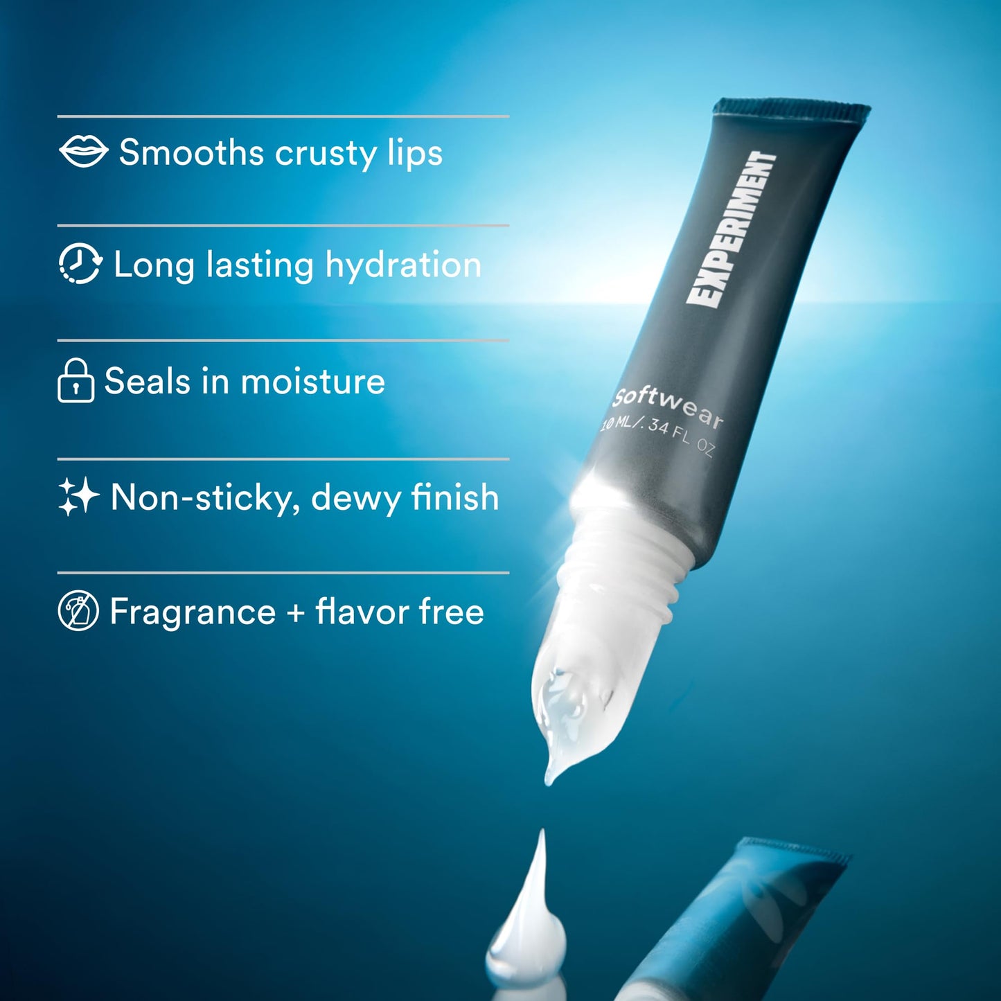 Experiment Softwear Smoothing Lip Treatment Balm - 24hr Hydration with Squalane, Glycerin, & Pomegranate Sterols - Intensive Moisture & Repair for Extra Dry, Flaky Lips - Vegan Lip Balm, .34 FL OZ