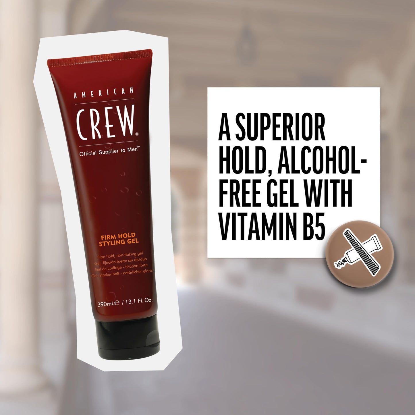 American Crew Men's Hair Styling Gel, Firm Hold, Non-Flaking, 33.8 Fl Oz, 33.8 fl oz
