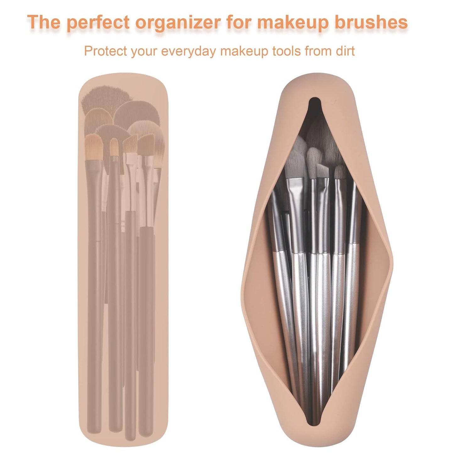 Travel Makeup Sponge Holder - Soft Silicone Beauty Brush Organizer for On-the-Go | Compact Design