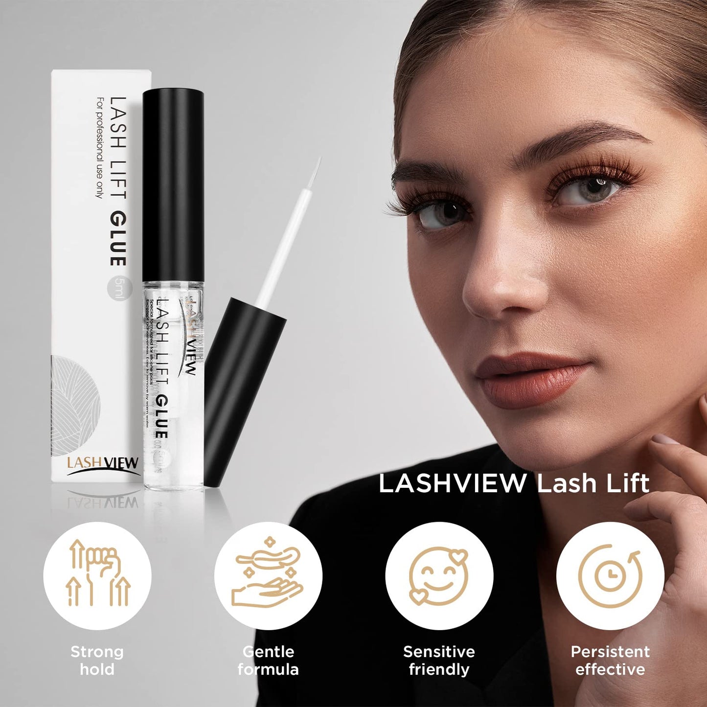 LASHVIEW Lash Lift Glue, Eyelash Perm Glue,Lash Lift Adhesive,Eyelash Lift,Lash Perm Adhesive,No Irritation and Odorless,5ML.
