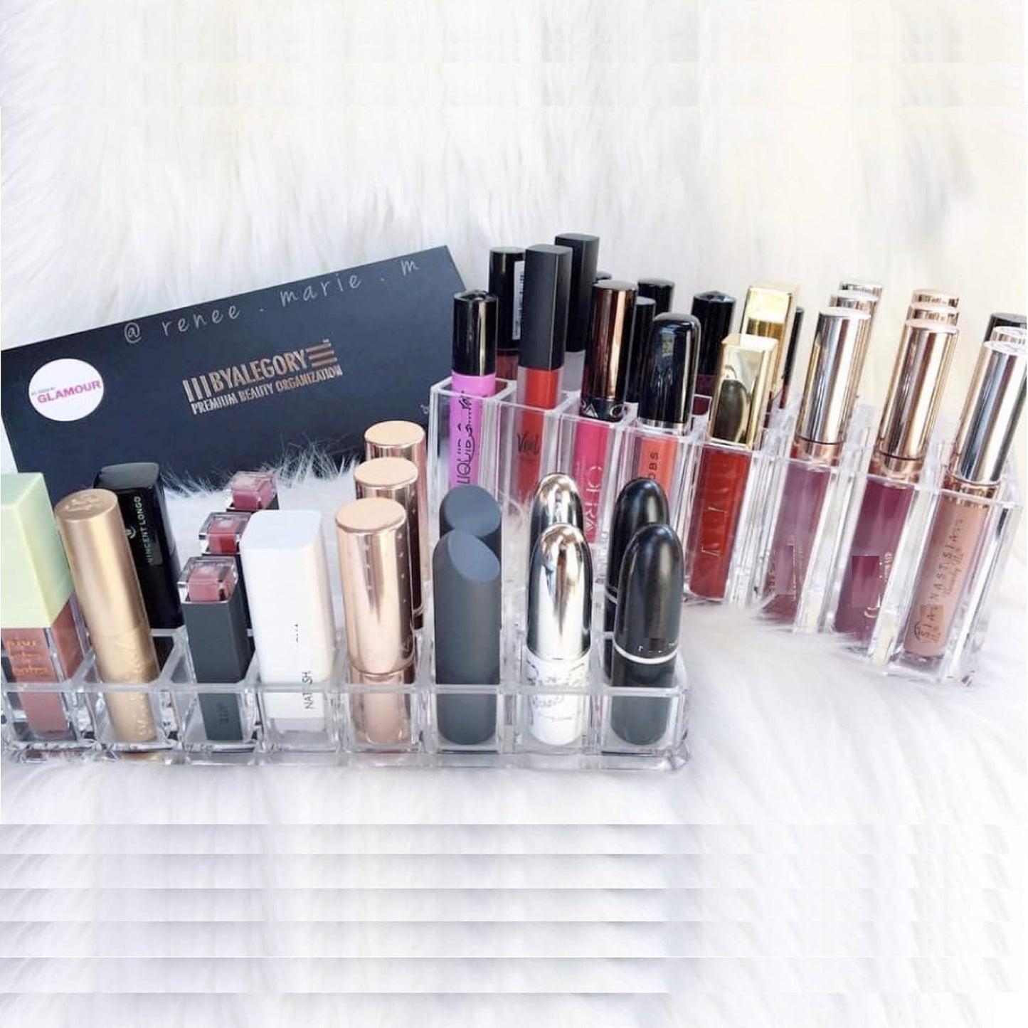 Acrylic Lipstick & Lip Gloss Organizer - 48 Space Clear Beauty Storage
