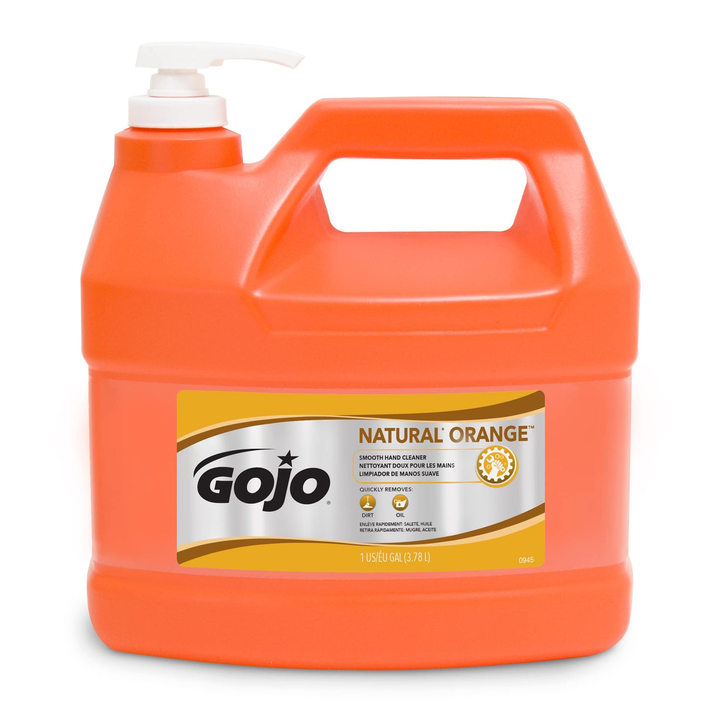 GOJO Natural Orange Liquid Hand Soap, Orange Citrus Scent, 128 oz. (0945-04)
