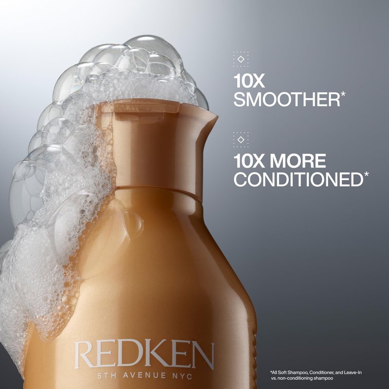 Redken All Soft Shampoo - Moisturizes & Hydrates Dry, Brittle Hair, Gently Cleanses and Softens, With Argan Oil, Safe For Color-Treated Hair, 1.7 Fl Oz