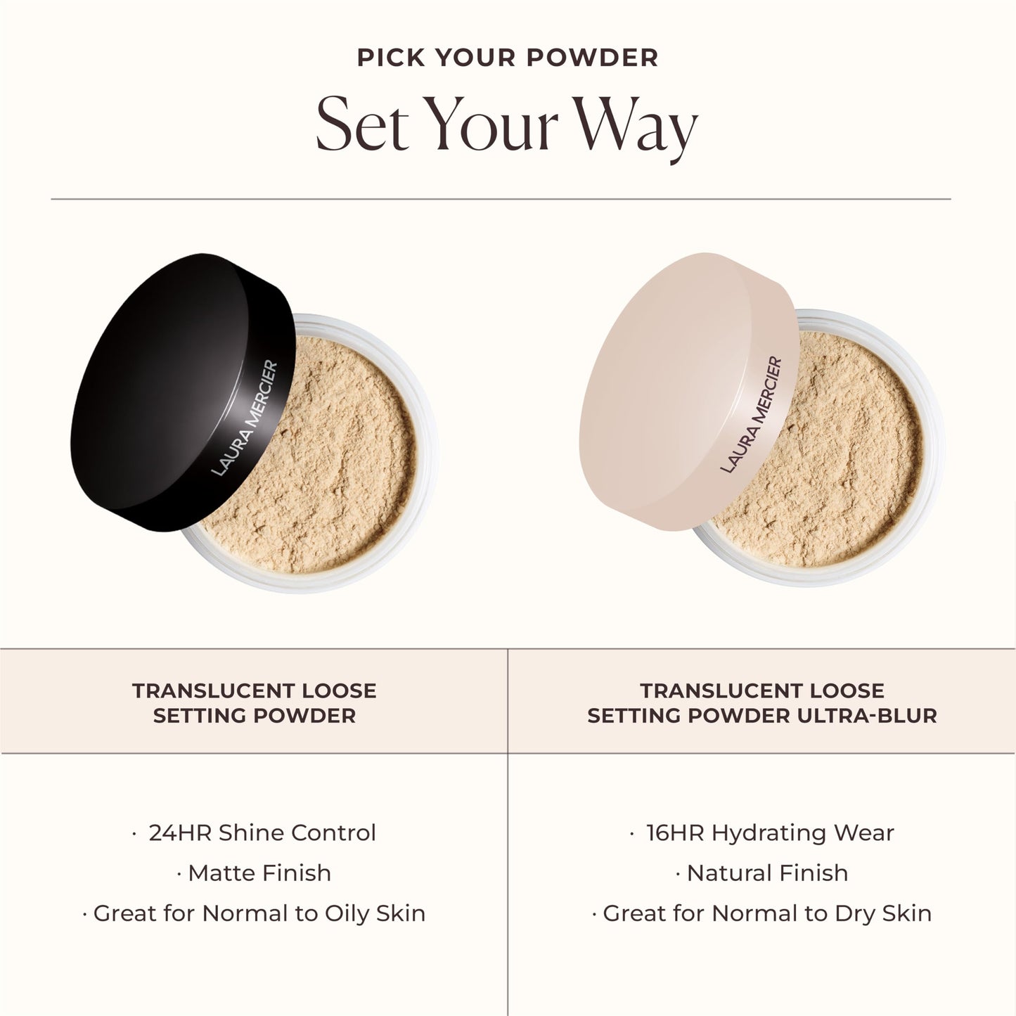 Laura Mercier Translucent Loose Talc-Free Setting Powder Ultra-Blur, Medium Deep to Deep Skin Tones, Translucent Medium Deep