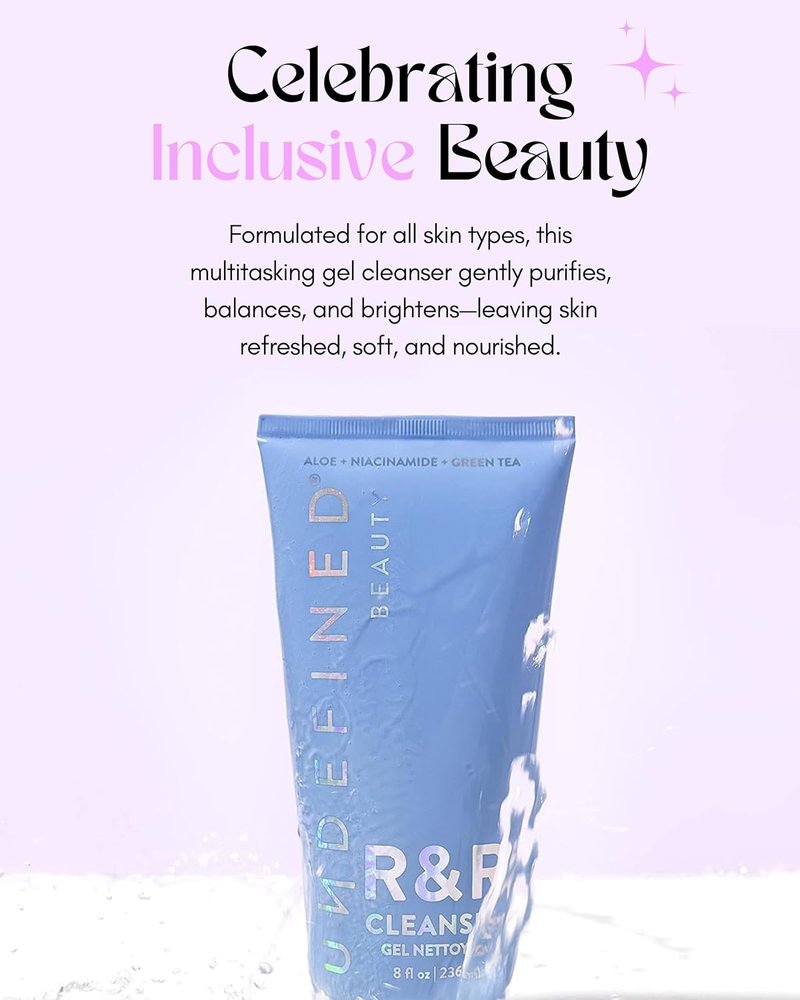 R&R Cleanser - Brightening Prebiotic Gel Cleanser with Niacinamide & Centella | 8oz for Soft, Balanced Skin