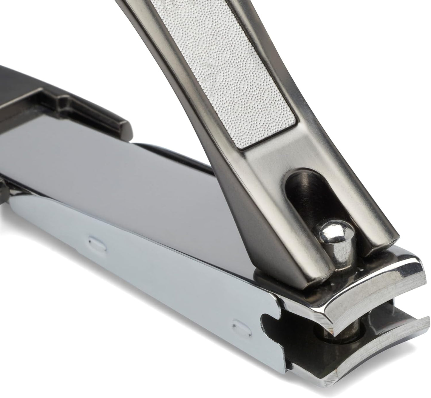Nail Clippers with Catcher - Heavy Duty Stainless Steel Fingernail & Toe Nail Cutter | Ergonomic Handle & Curved Blades