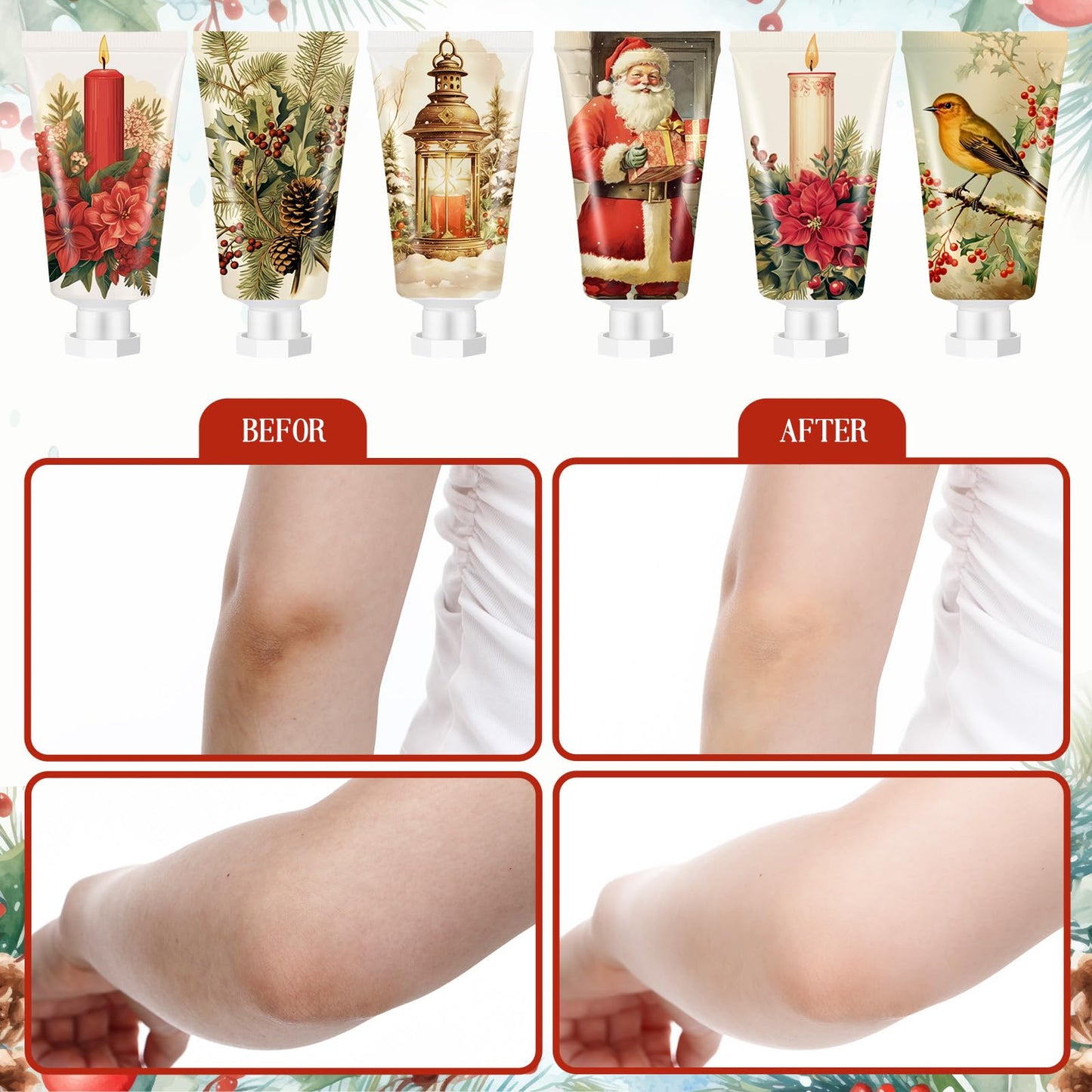 Dimsile 72 Pcs Christmas Hand Cream Bulk Gift Set Retro Christmas Mini Hand Lotion Travel Size Moisturizing Body Cream for Women Homeless Birthday Xmas Gift Stocking Stuffer